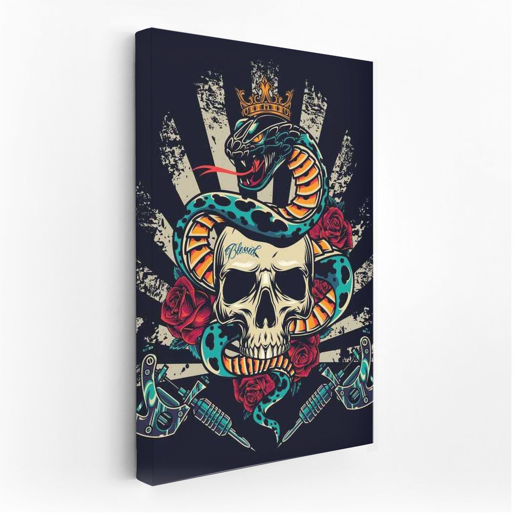 Tattoo Drama: Snake, Skull and Roses