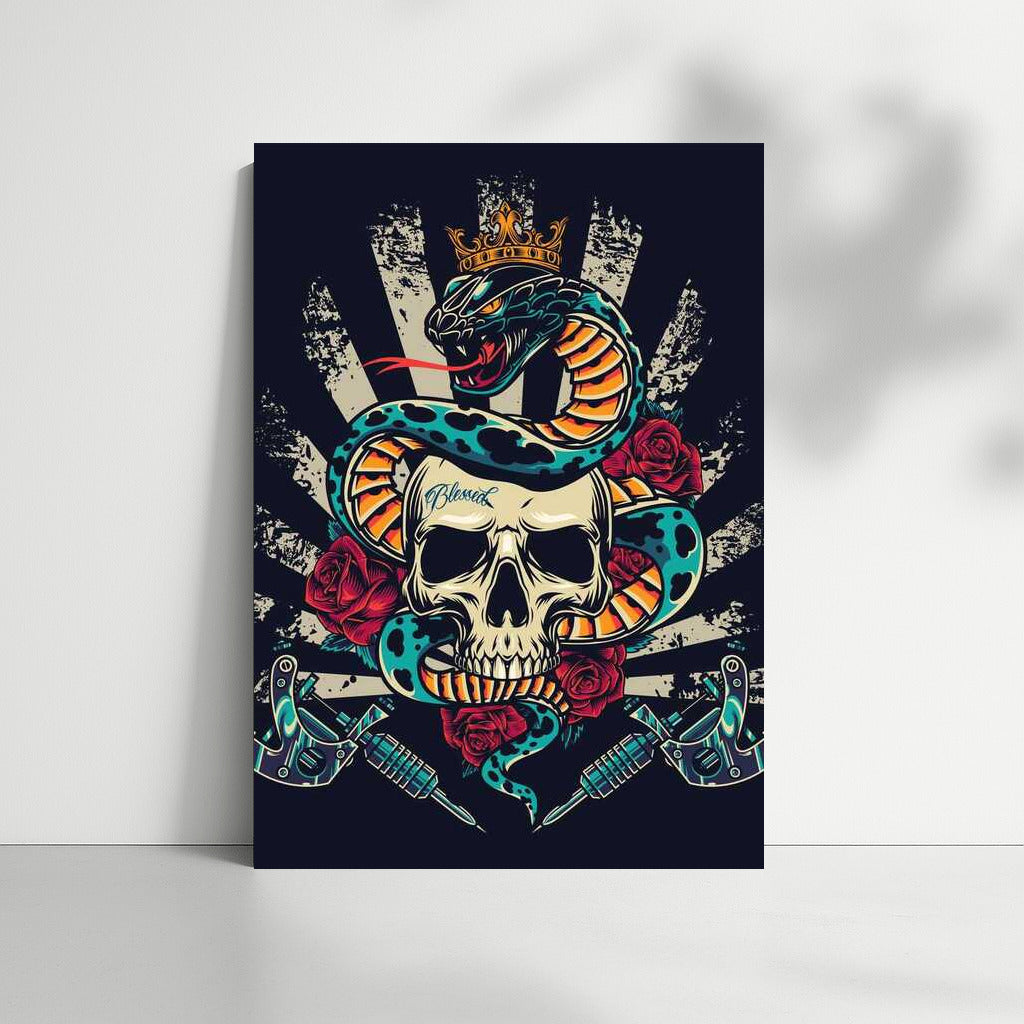 Tattoo Drama: Snake, Skull and Roses