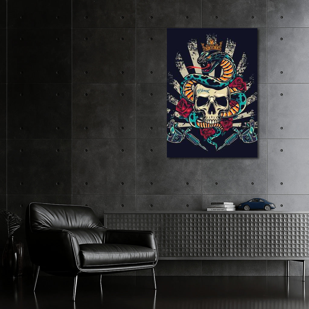 Tattoo Drama: Snake, Skull and Roses