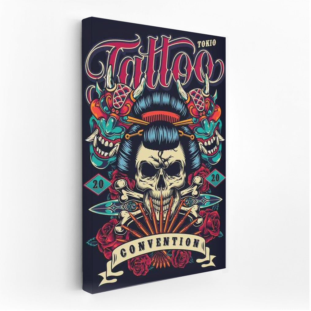 Skull and Masks: Vivid Tattoo Design