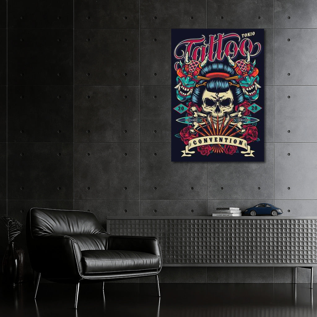 Skull and Masks: Vivid Tattoo Design