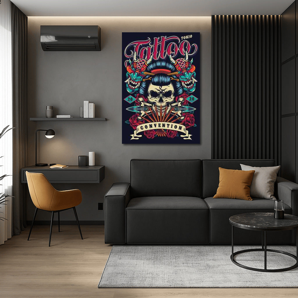 Skull and Masks: Vivid Tattoo Design