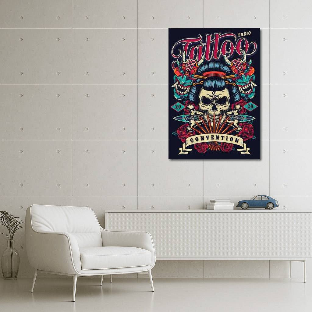 Skull and Masks: Vivid Tattoo Design