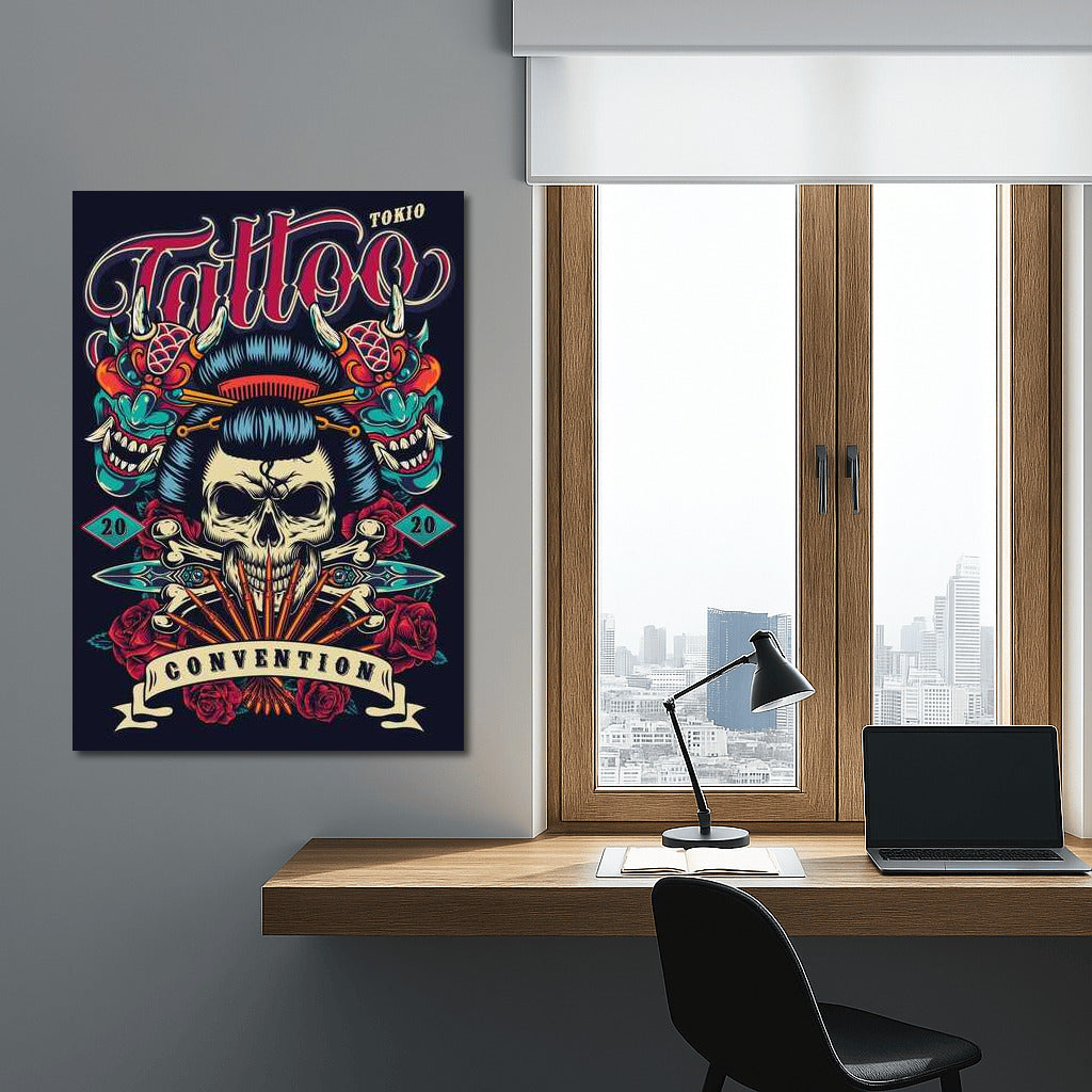 Skull and Masks: Vivid Tattoo Design