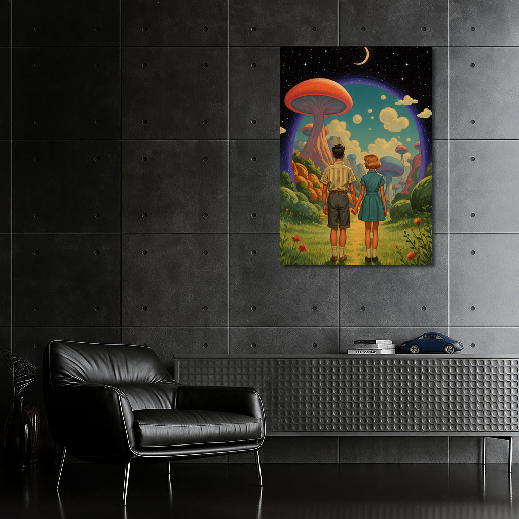 Giant Mushrooms Under the Starry Sky: Trippy Dive