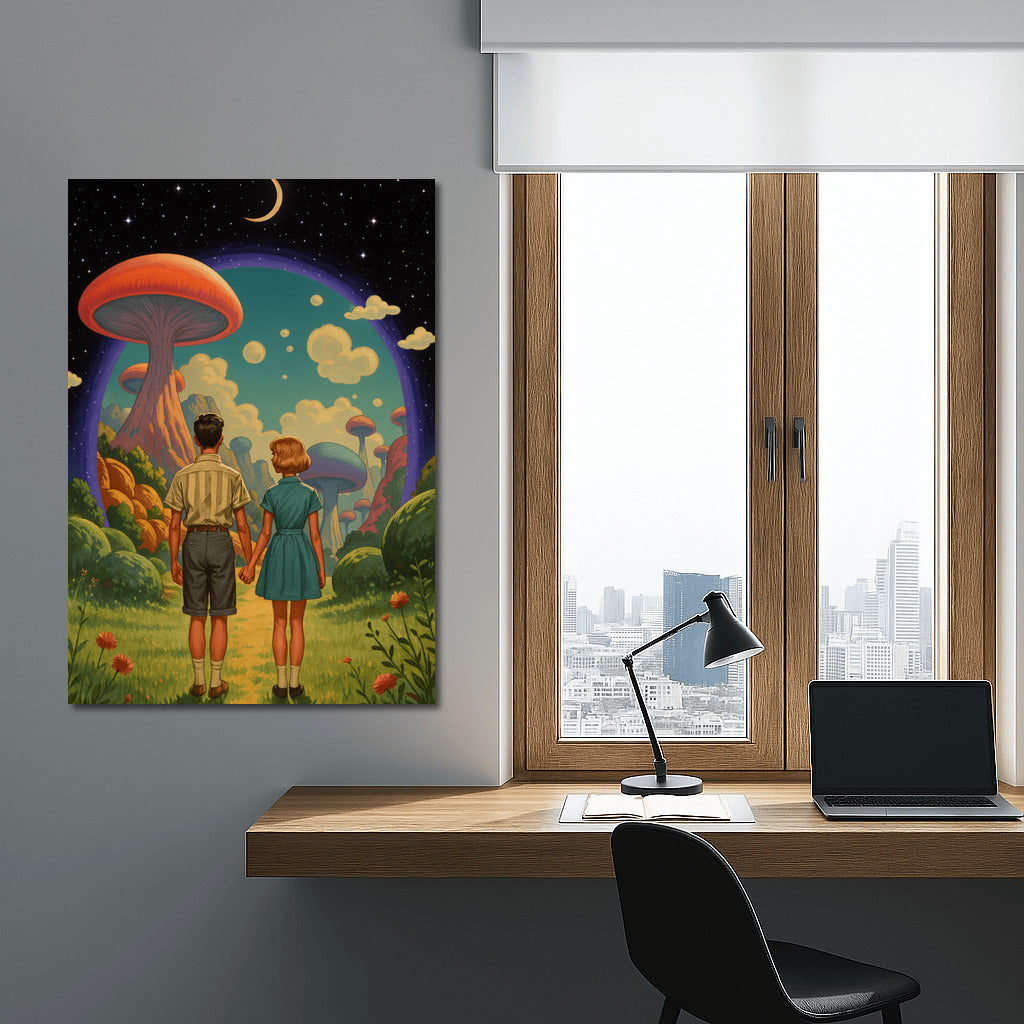 Giant Mushrooms Under the Starry Sky: Trippy Dive