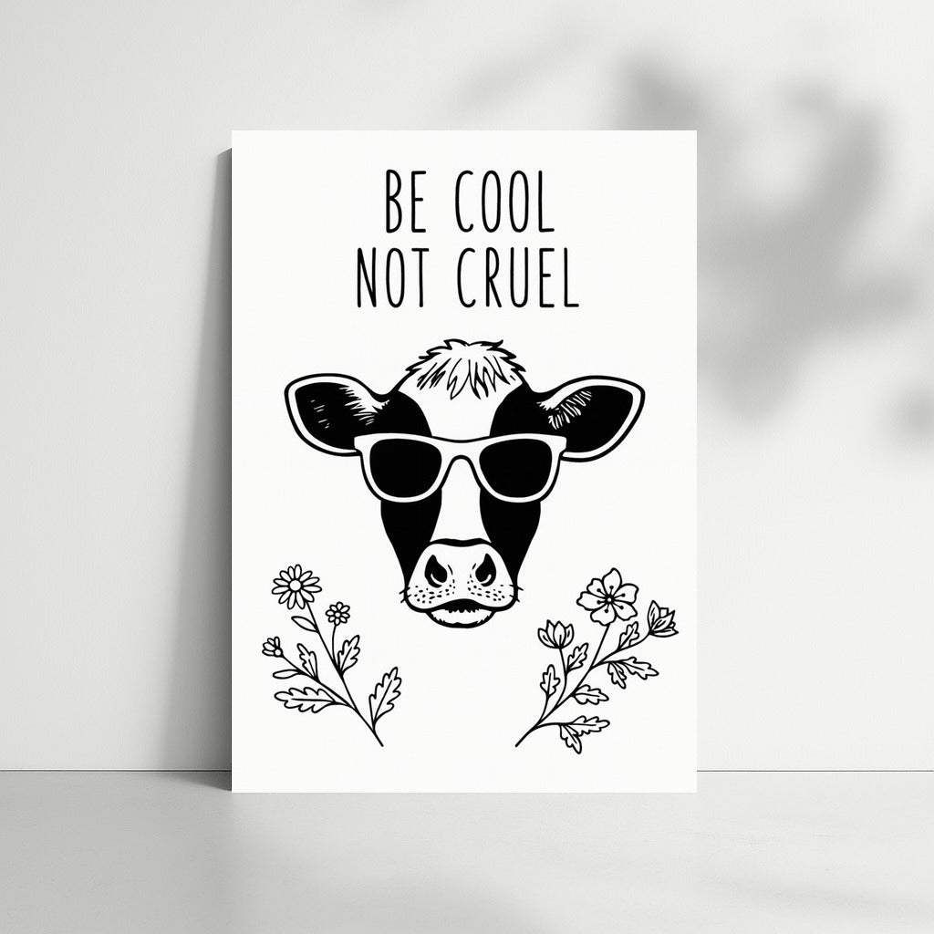 Stylish Cow With Glasses: The Voice of Vegan Animal Rights
