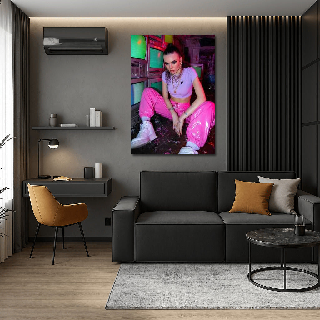 Neon Figure: Retro Vibes Y2K Aesthetic