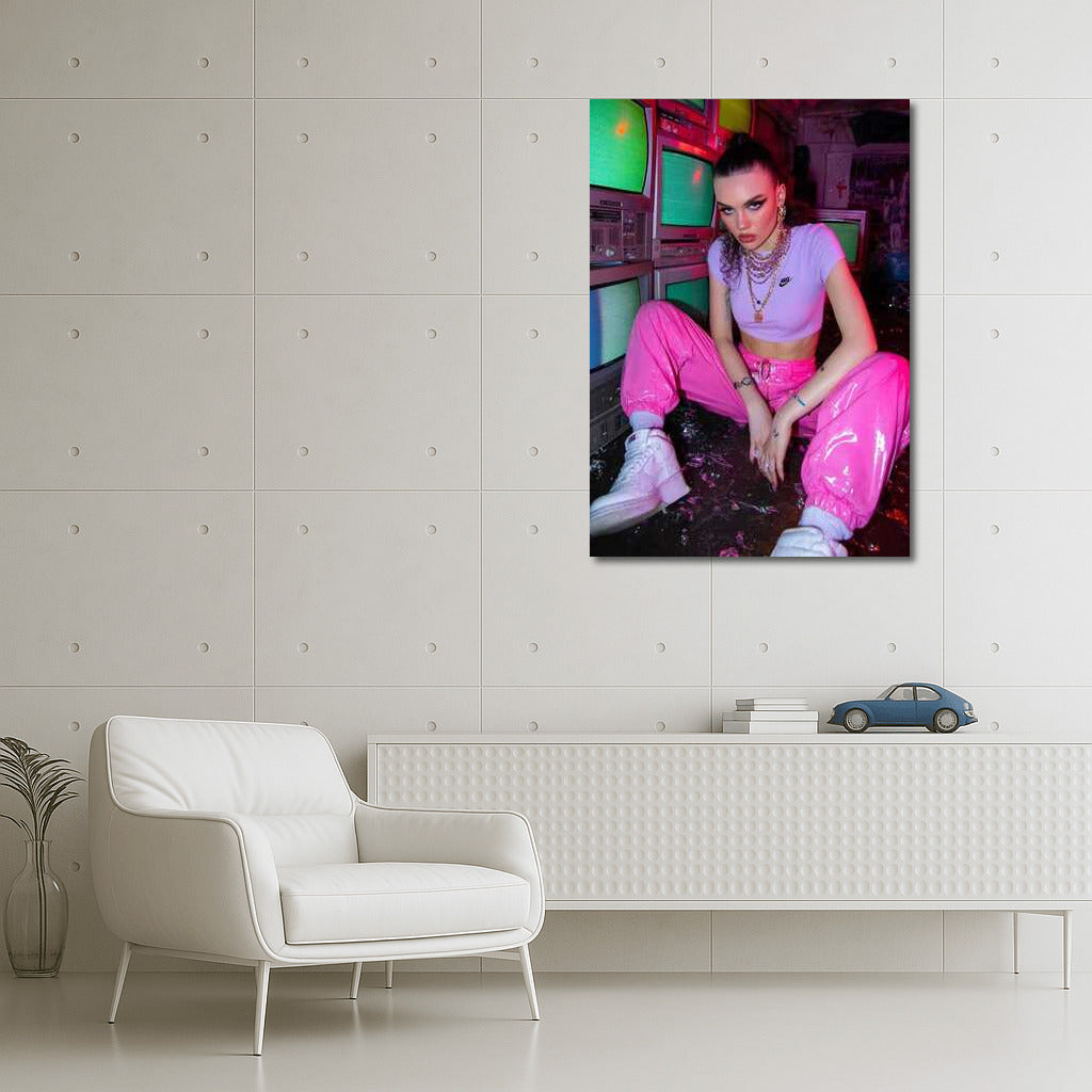 Neon Figure: Retro Vibes Y2K Aesthetic