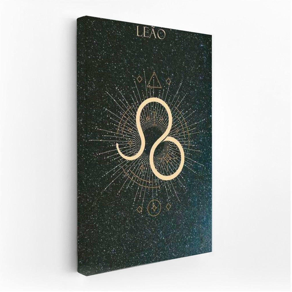 Leo Glow: Golden Zodiac Sign on Starry Background