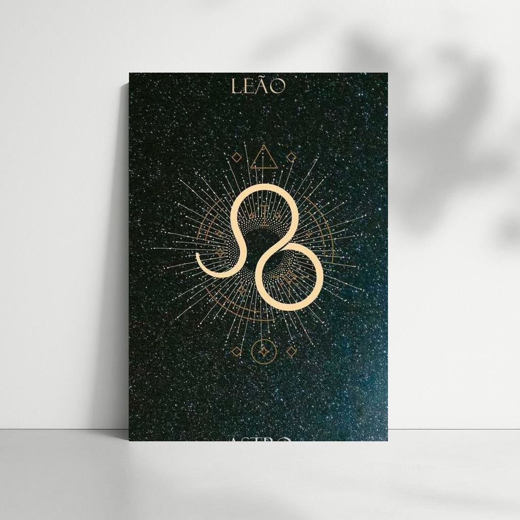 Leo Glow: Golden Zodiac Sign on Starry Background