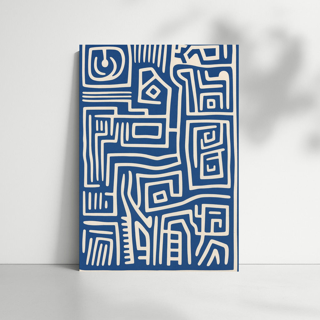 Blue and White Labyrinth of Tranquility: Minimalism and Harmony