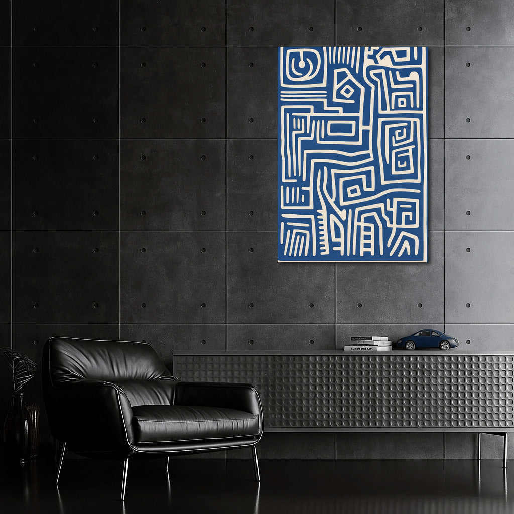 Blue and White Labyrinth of Tranquility: Minimalism and Harmony