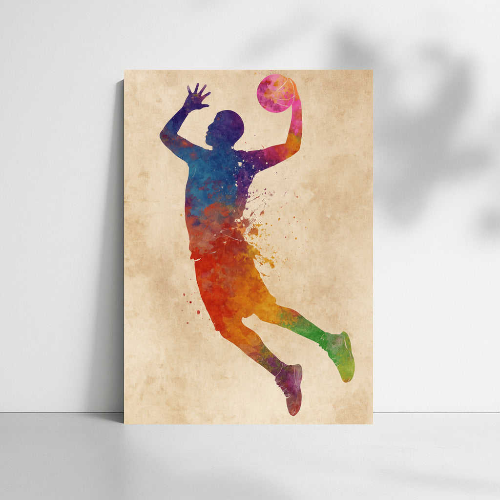 Basketball Explosion of Energy: The World of Sports in Bright Colors