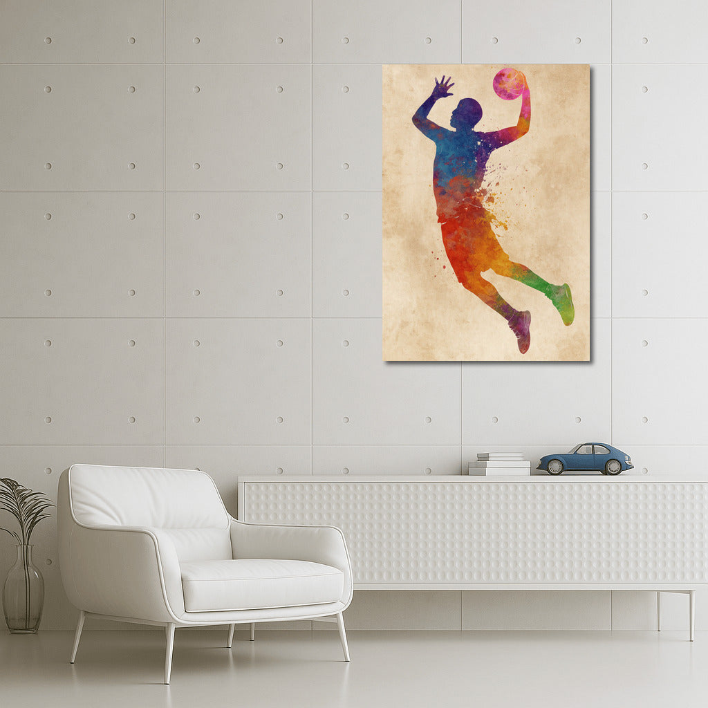 Basketball Explosion of Energy: The World of Sports in Bright Colors
