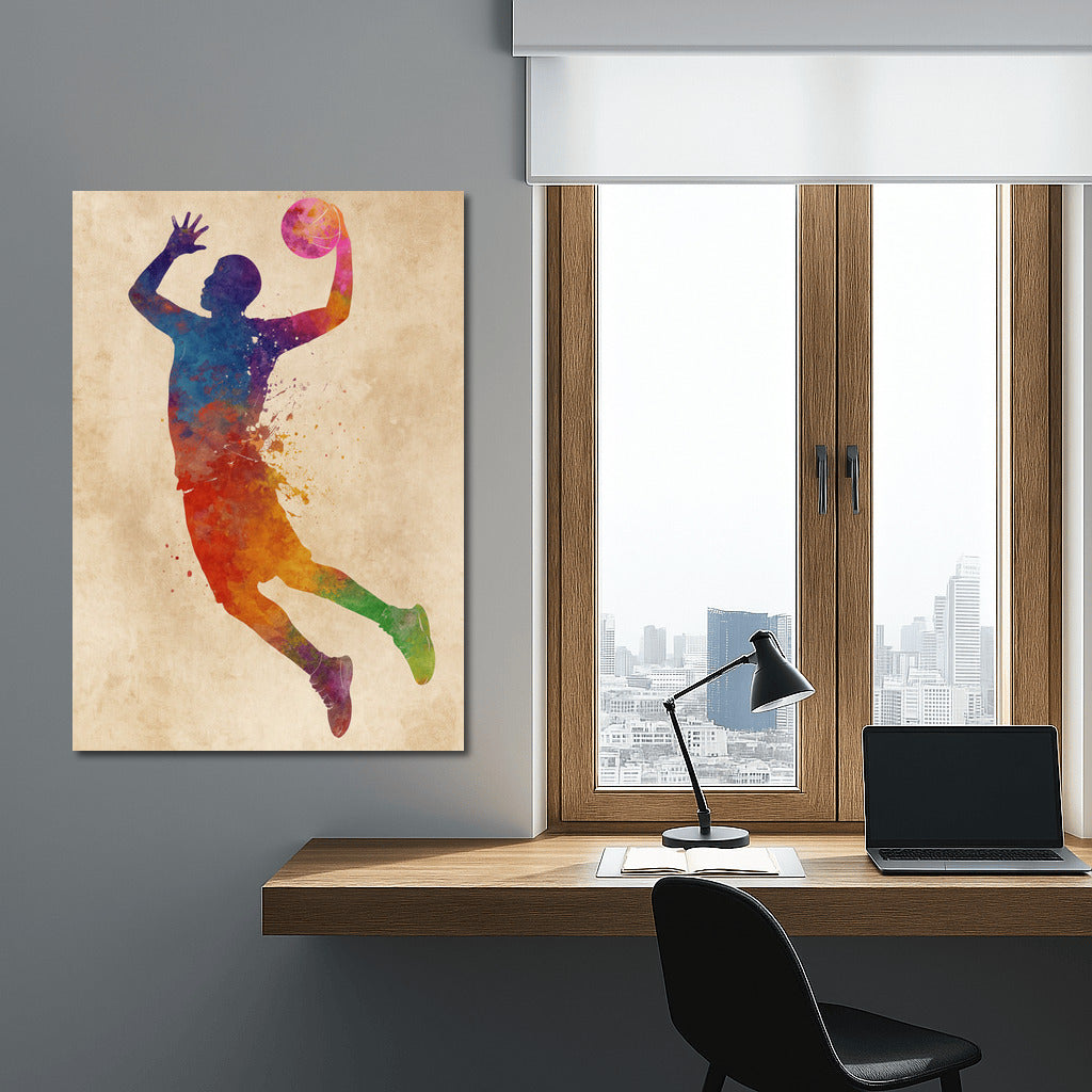 Basketball Explosion of Energy: The World of Sports in Bright Colors
