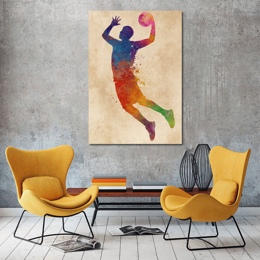 Basketball Explosion of Energy: The World of Sports in Bright Colors