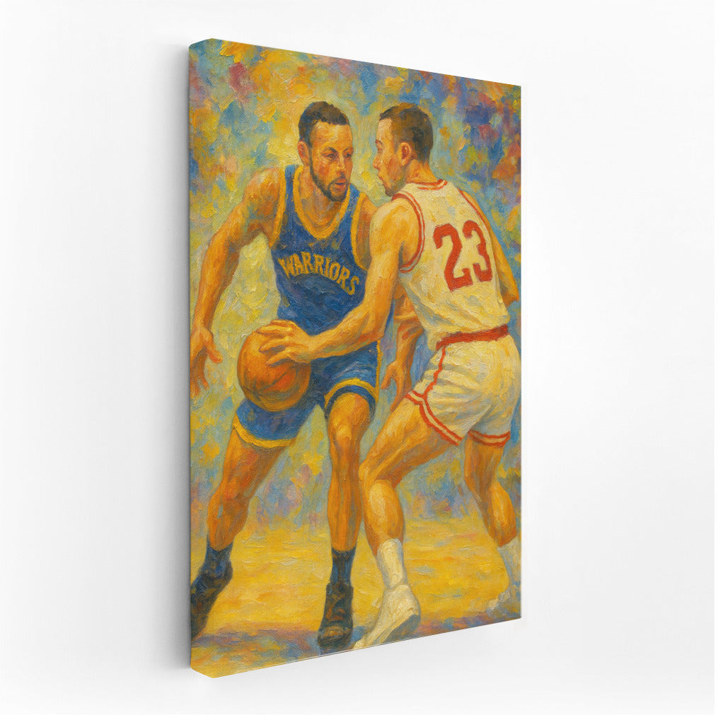 Basketball Energy: A Vibrant Battle on Canvas
