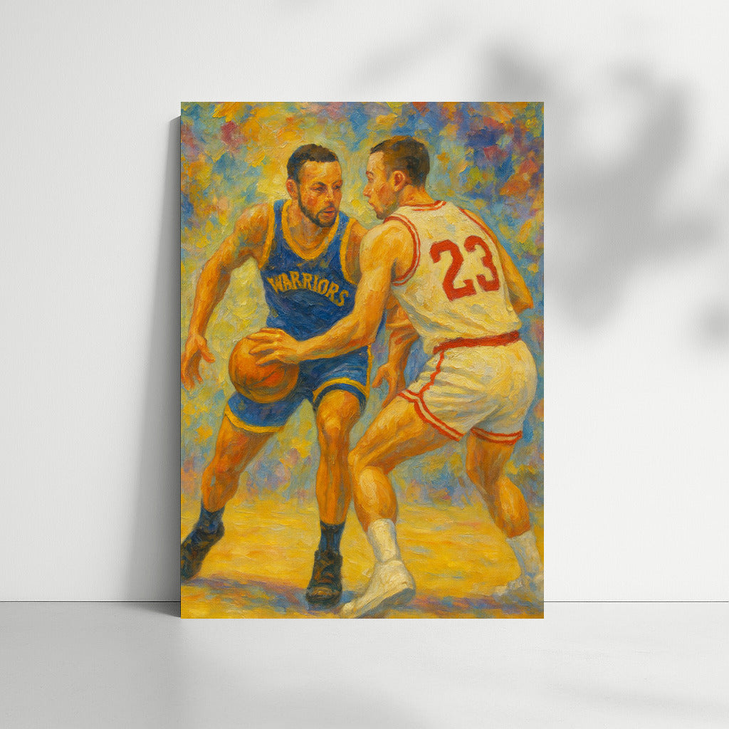 Basketball Energy: A Vibrant Battle on Canvas
