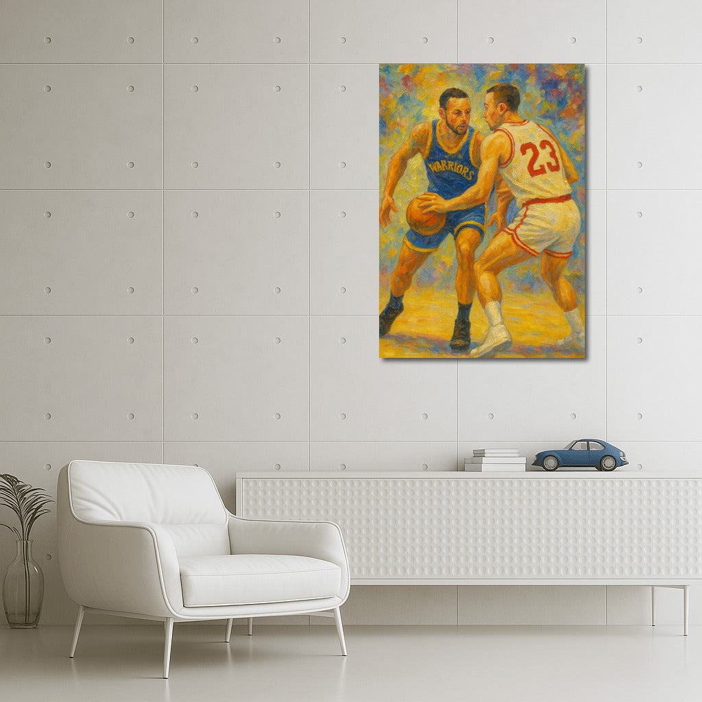 Basketball Energy: A Vibrant Battle on Canvas
