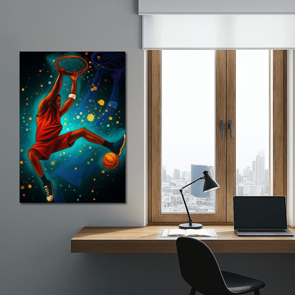 The Vibrant Dynamics of Basketball: The Energy of Sports on Canvas