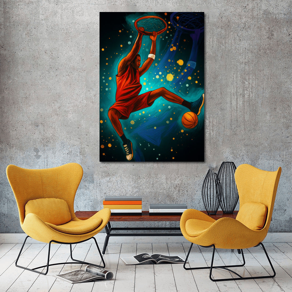 The Vibrant Dynamics of Basketball: The Energy of Sports on Canvas