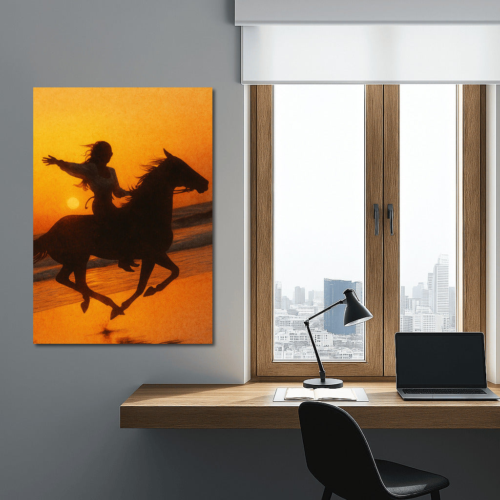 Sunset Freedom: Rider and Horse in the Sport Element