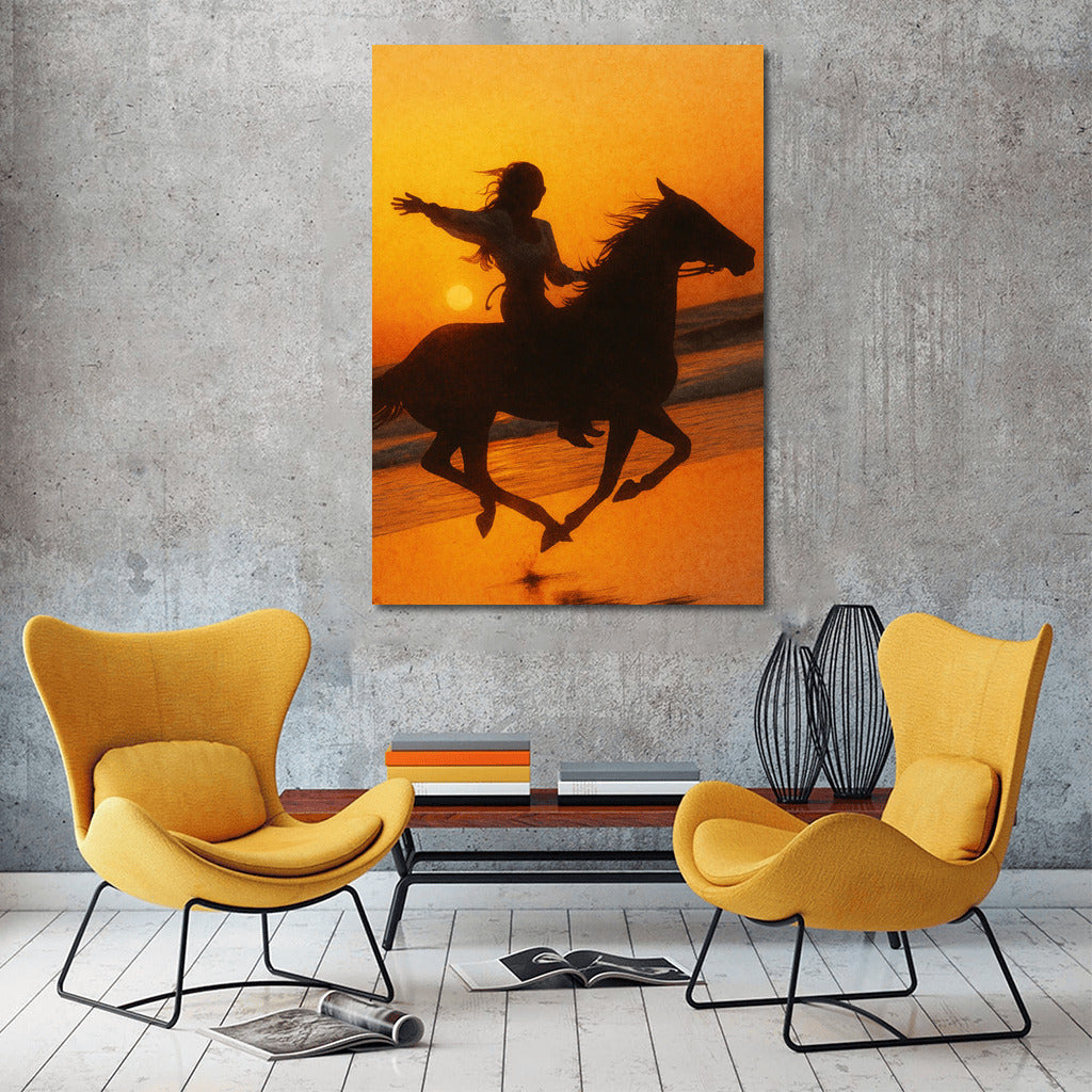 Sunset Freedom: Rider and Horse in the Sport Element
