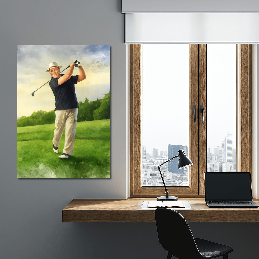 Triumph on the Green: Watercolor Golf