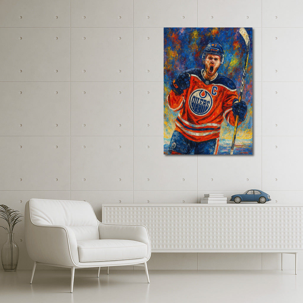 Hockey Power: Bright Strokes of Sports Energy
