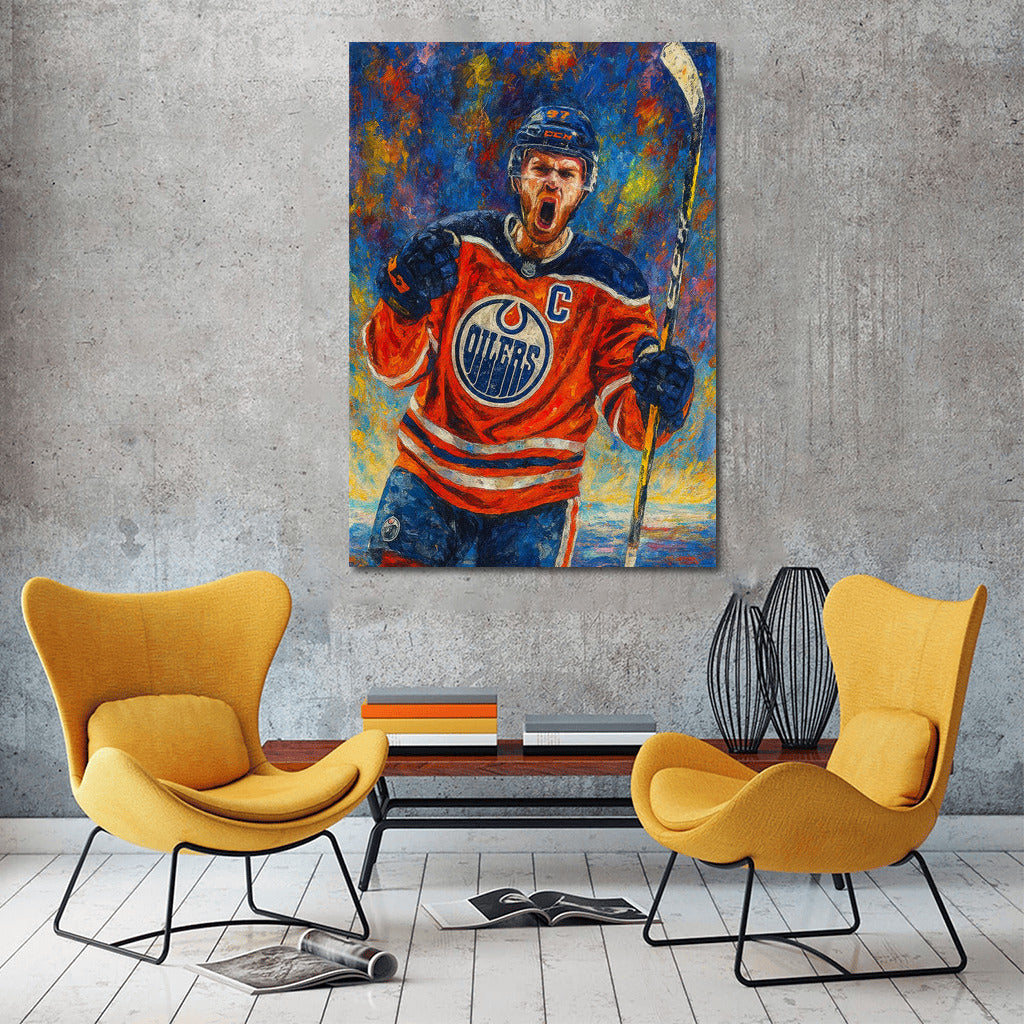 Hockey Power: Bright Strokes of Sports Energy