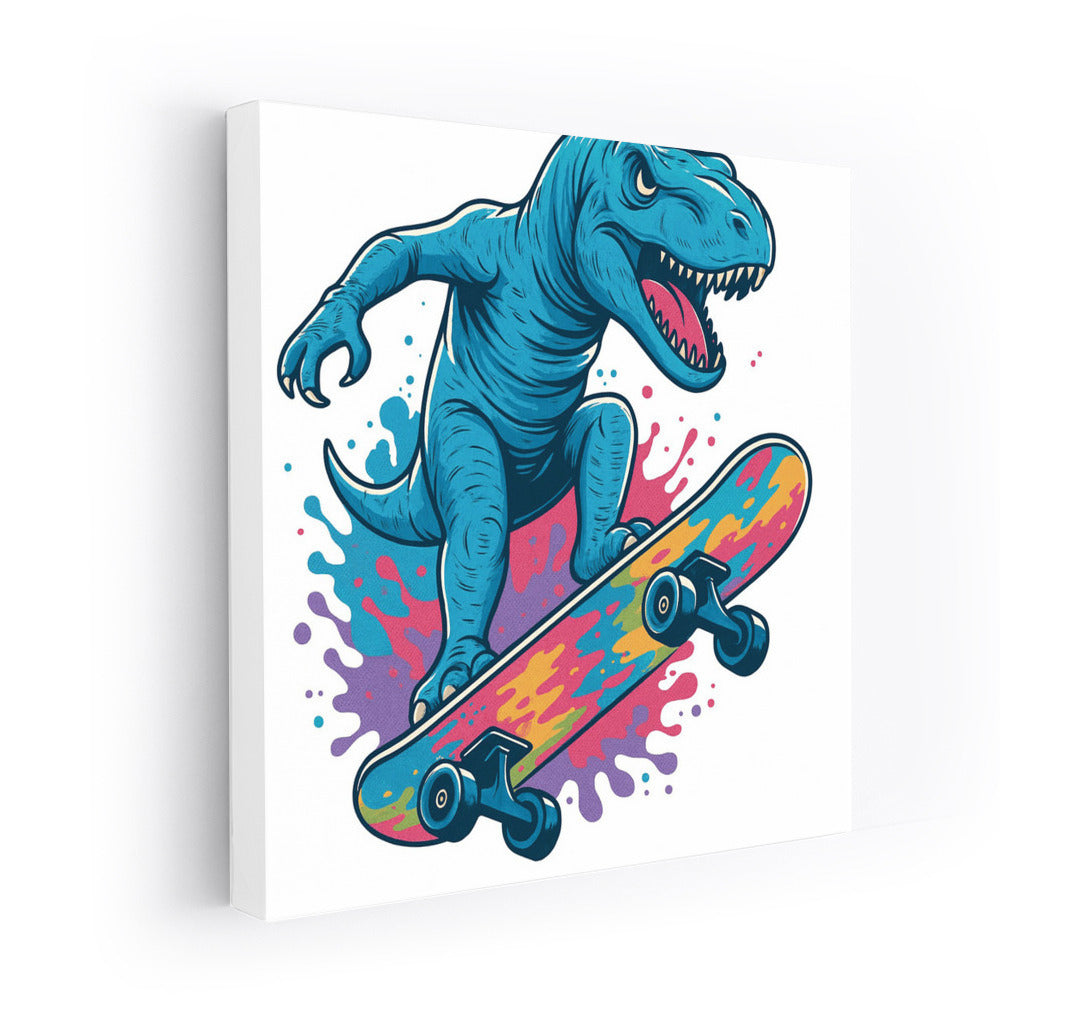 Daring Dino on Skateboard: Energy of Sport