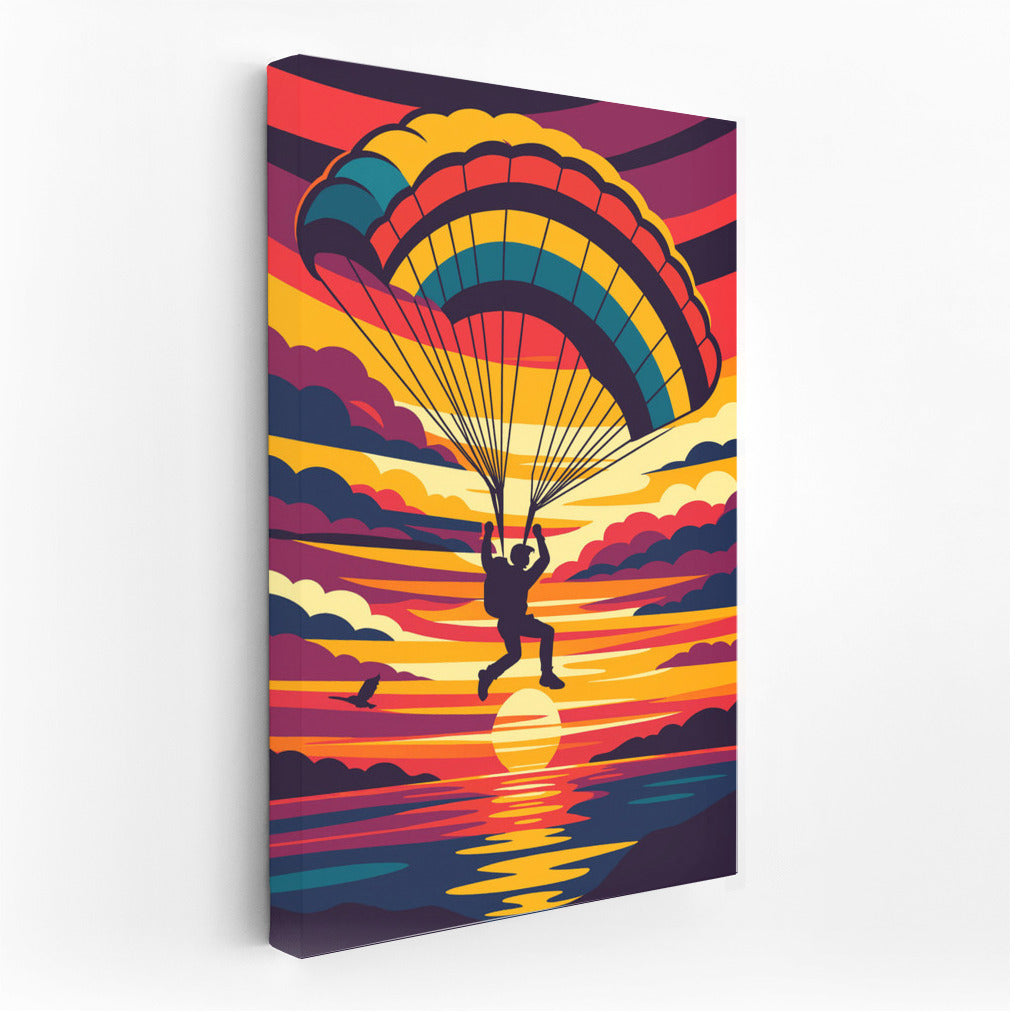 Freedom in the Sunset: Skydiver in Flight