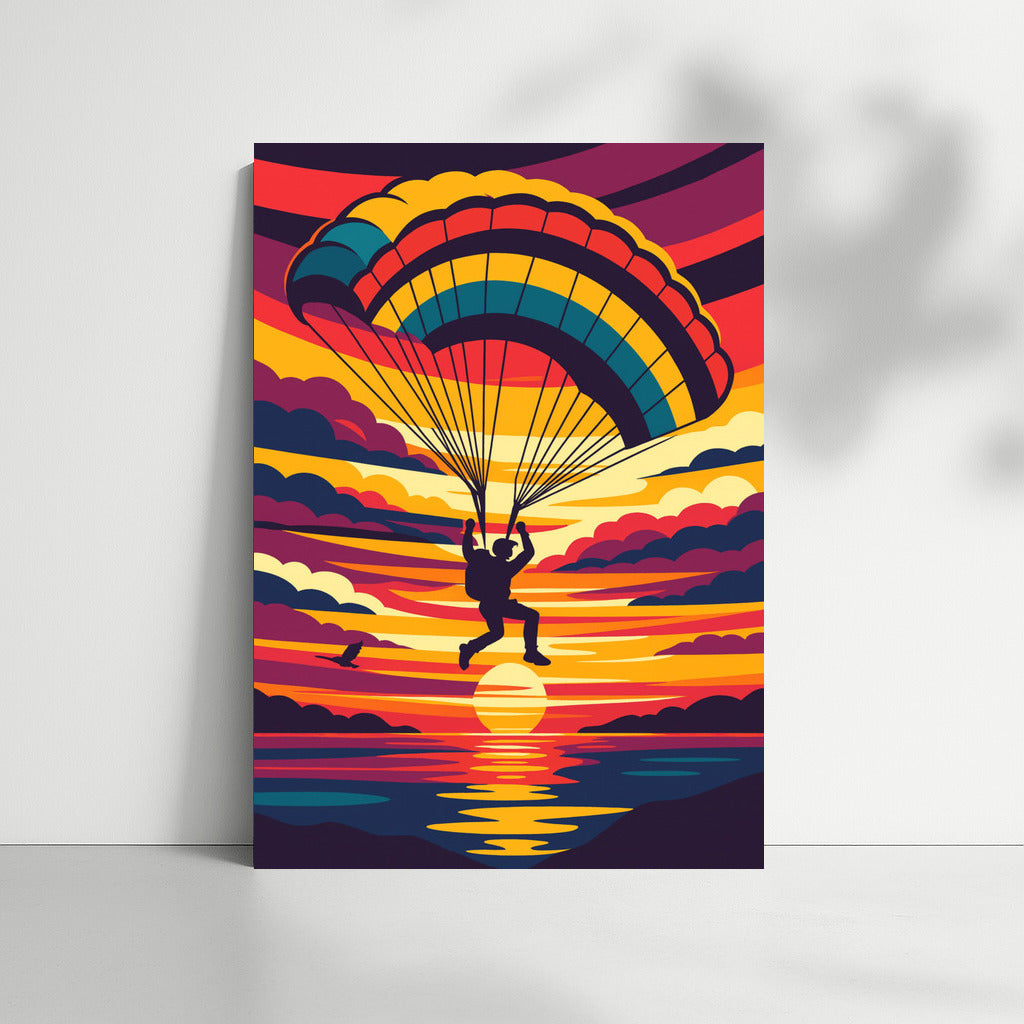 Freedom in the Sunset: Skydiver in Flight