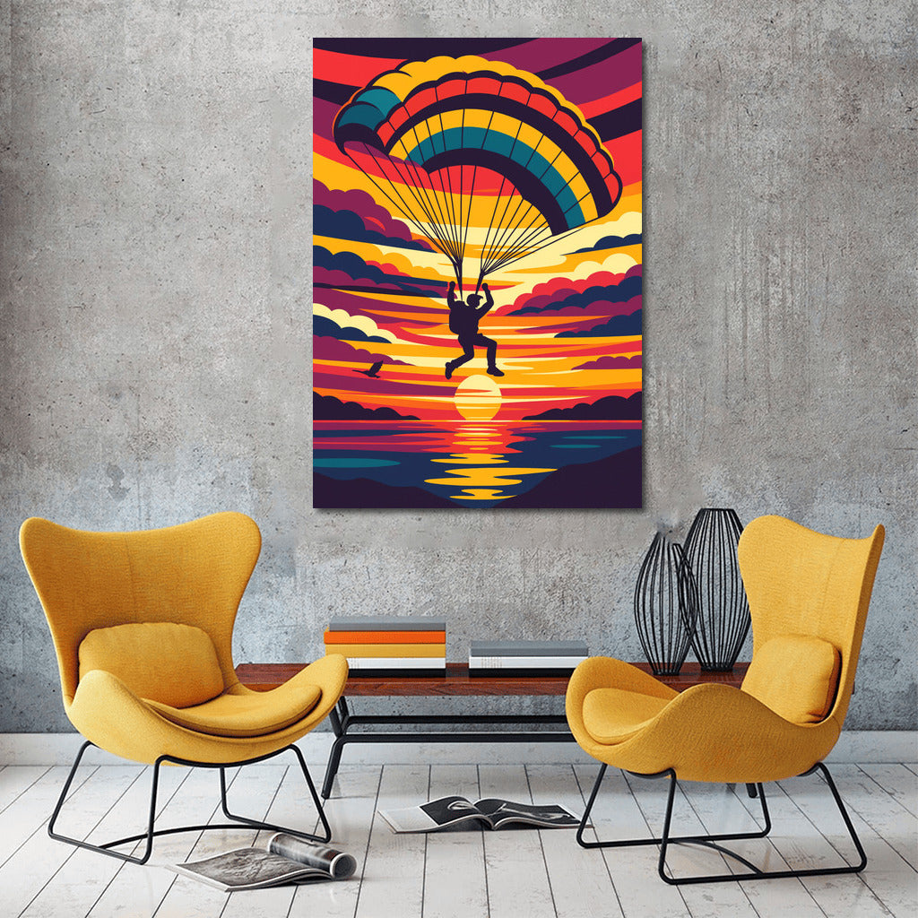 Freedom in the Sunset: Skydiver in Flight