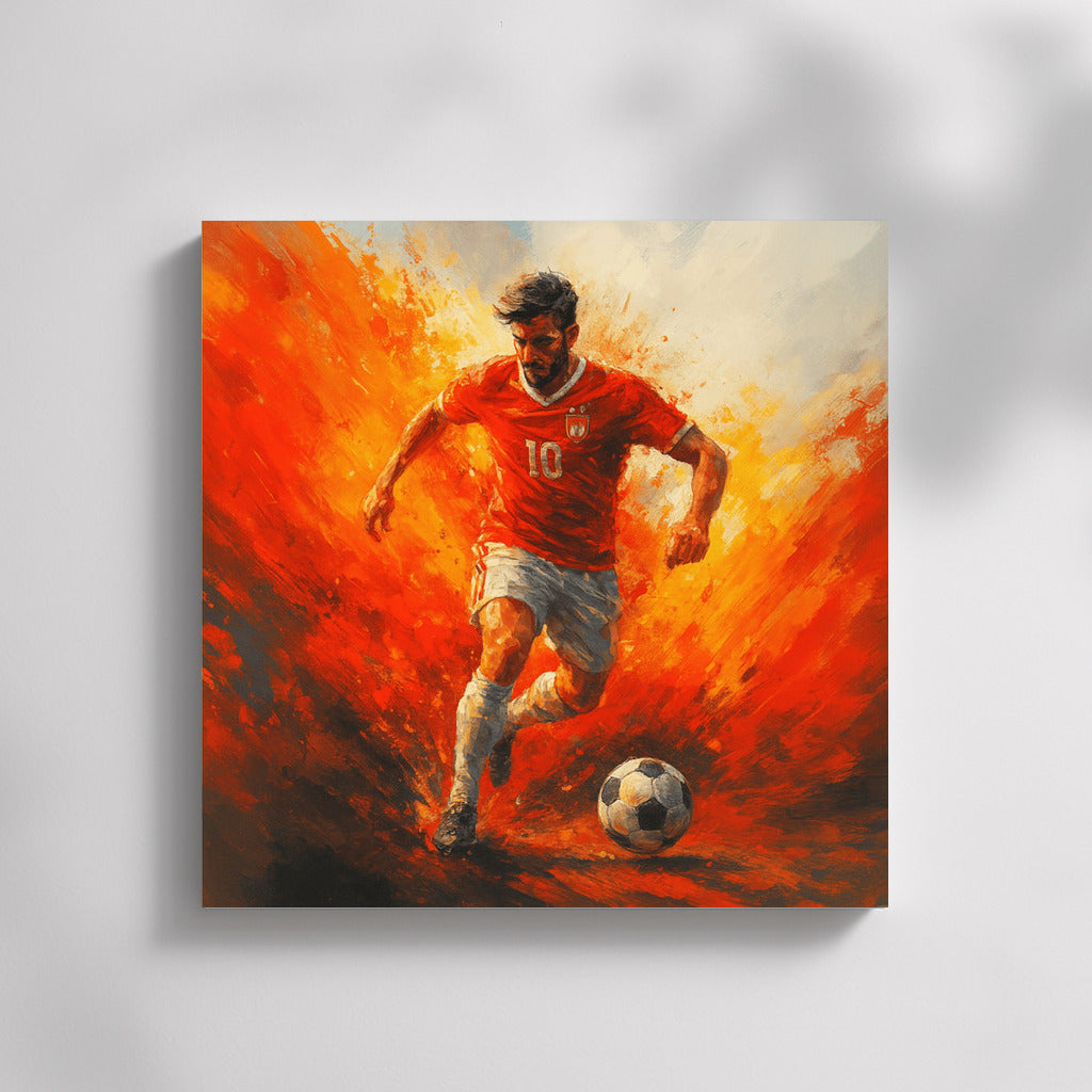 Flame of Football Passion: Soccer Energy on Your Wall