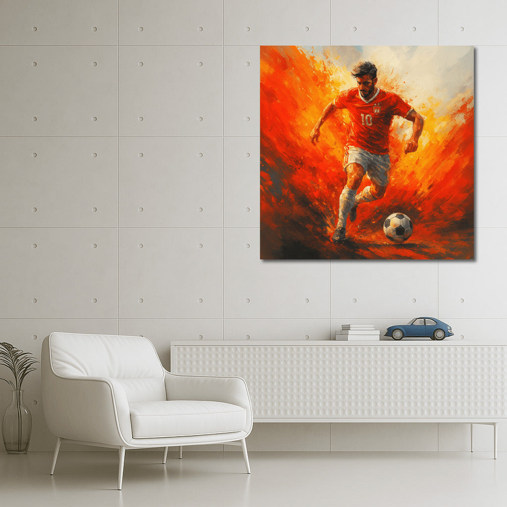 Flame of Football Passion: Soccer Energy on Your Wall