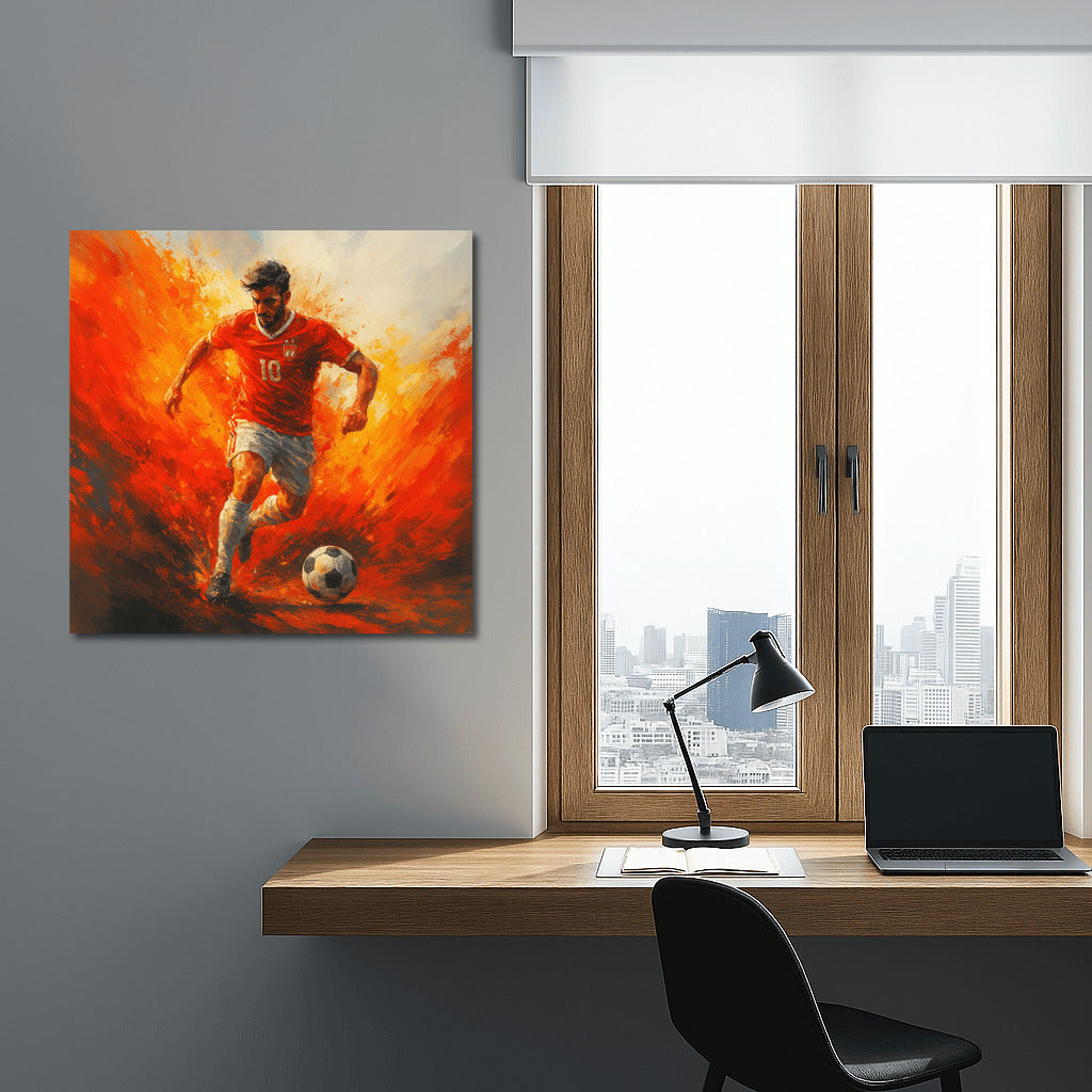 Flame of Football Passion: Soccer Energy on Your Wall