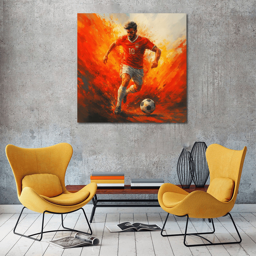 Flame of Football Passion: Soccer Energy on Your Wall