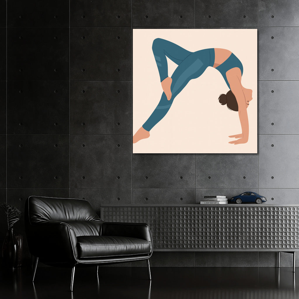 Grace in Motion: Gymnast in Stretching Pose