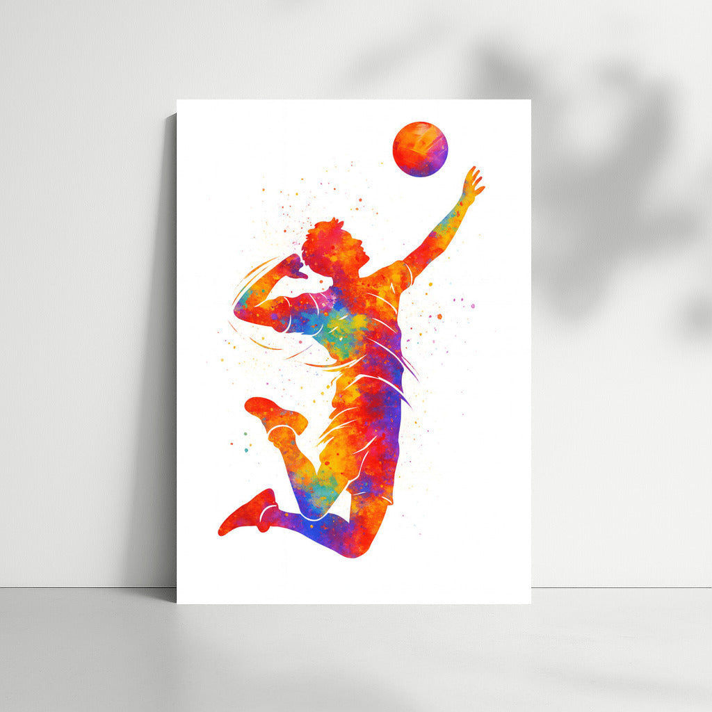 Volleyball Jump: The Energy of Sports in Vibrant Colors