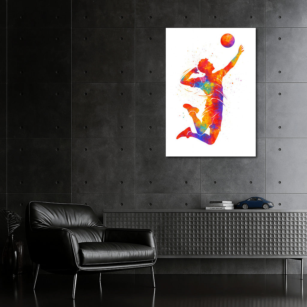 Volleyball Jump: The Energy of Sports in Vibrant Colors