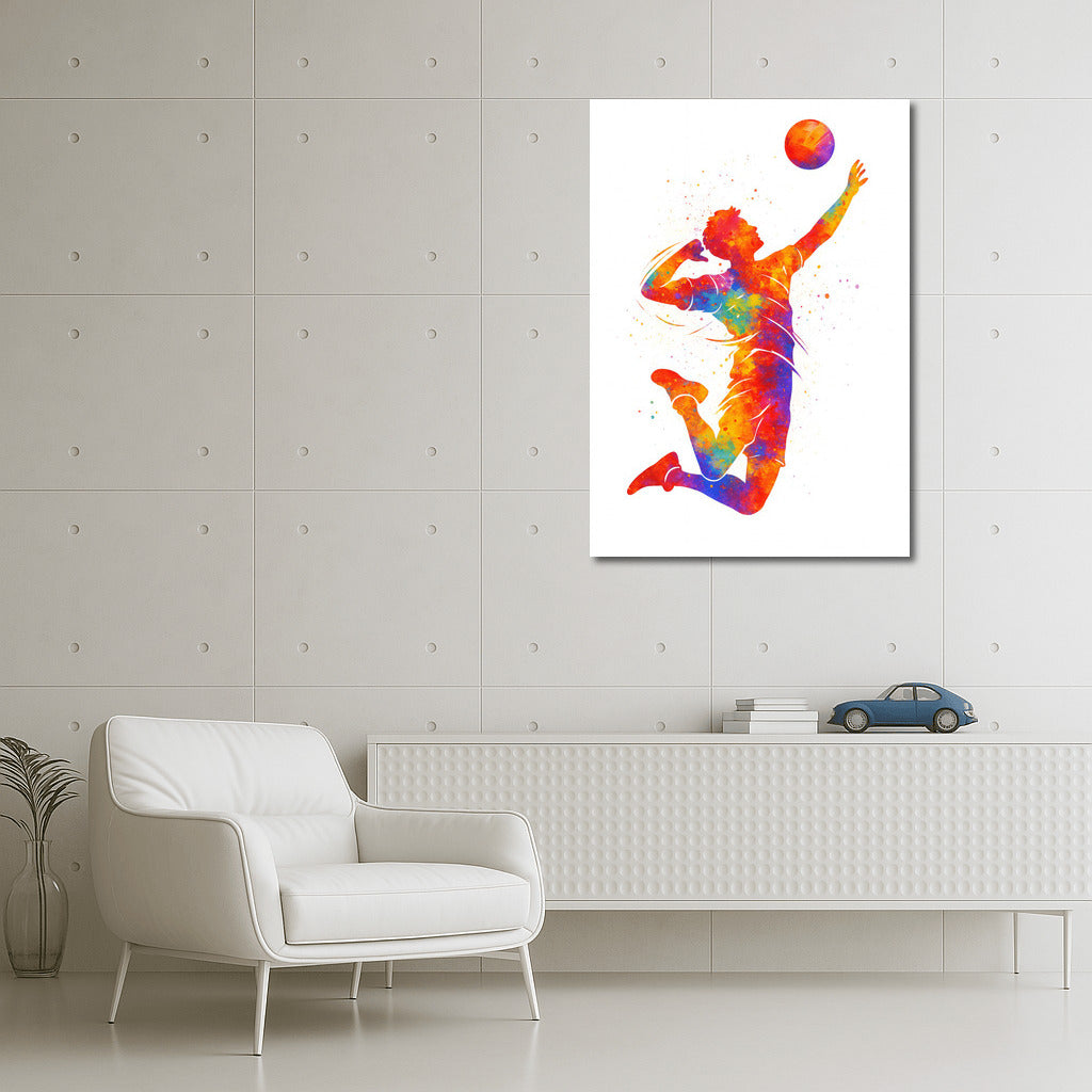 Volleyball Jump: The Energy of Sports in Vibrant Colors