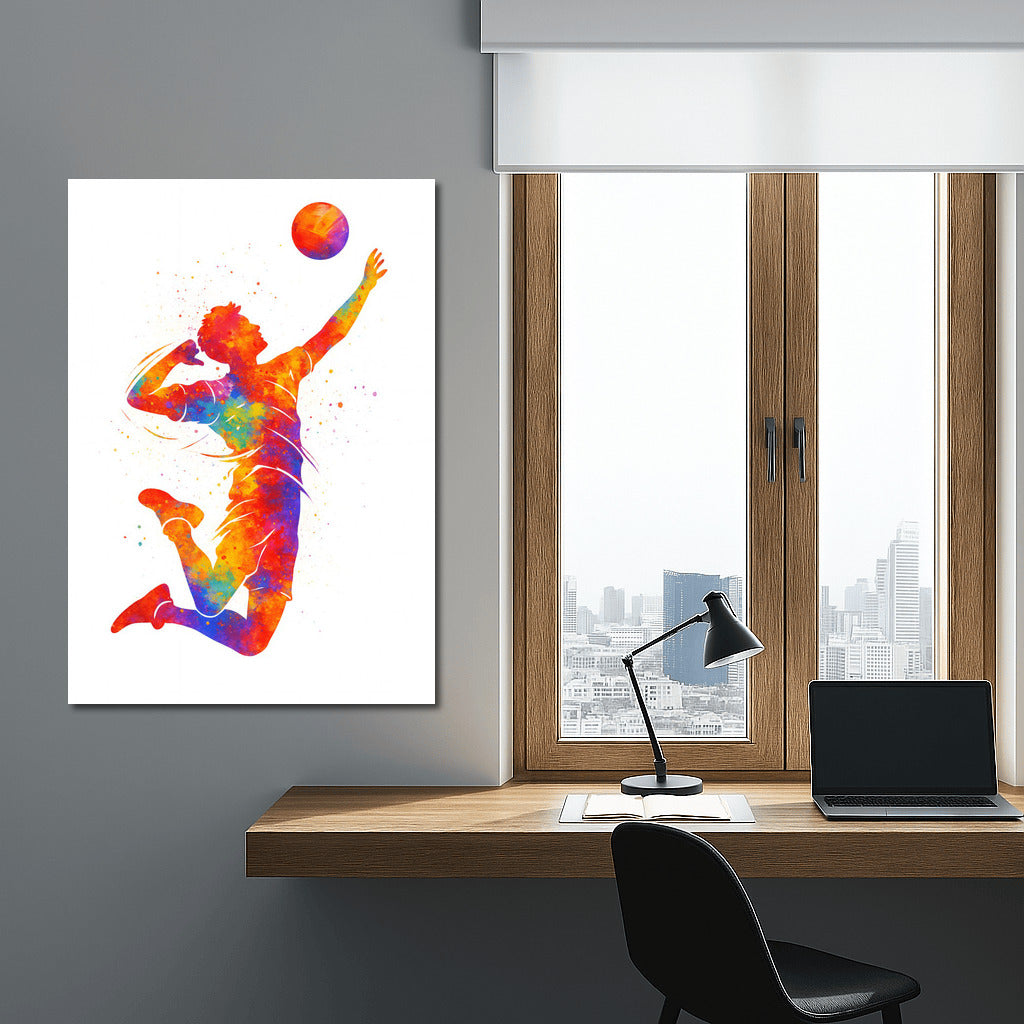 Volleyball Jump: The Energy of Sports in Vibrant Colors