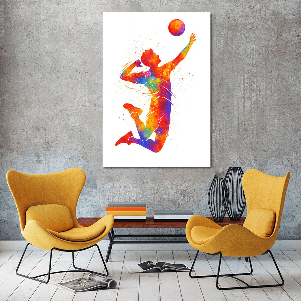 Volleyball Jump: The Energy of Sports in Vibrant Colors
