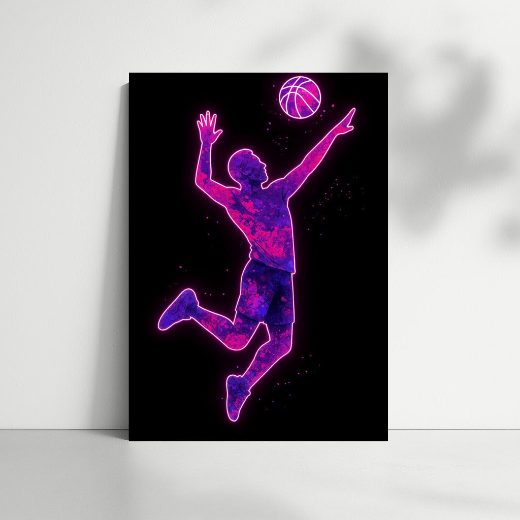 Neon Volleyball: The Energy of Sport
