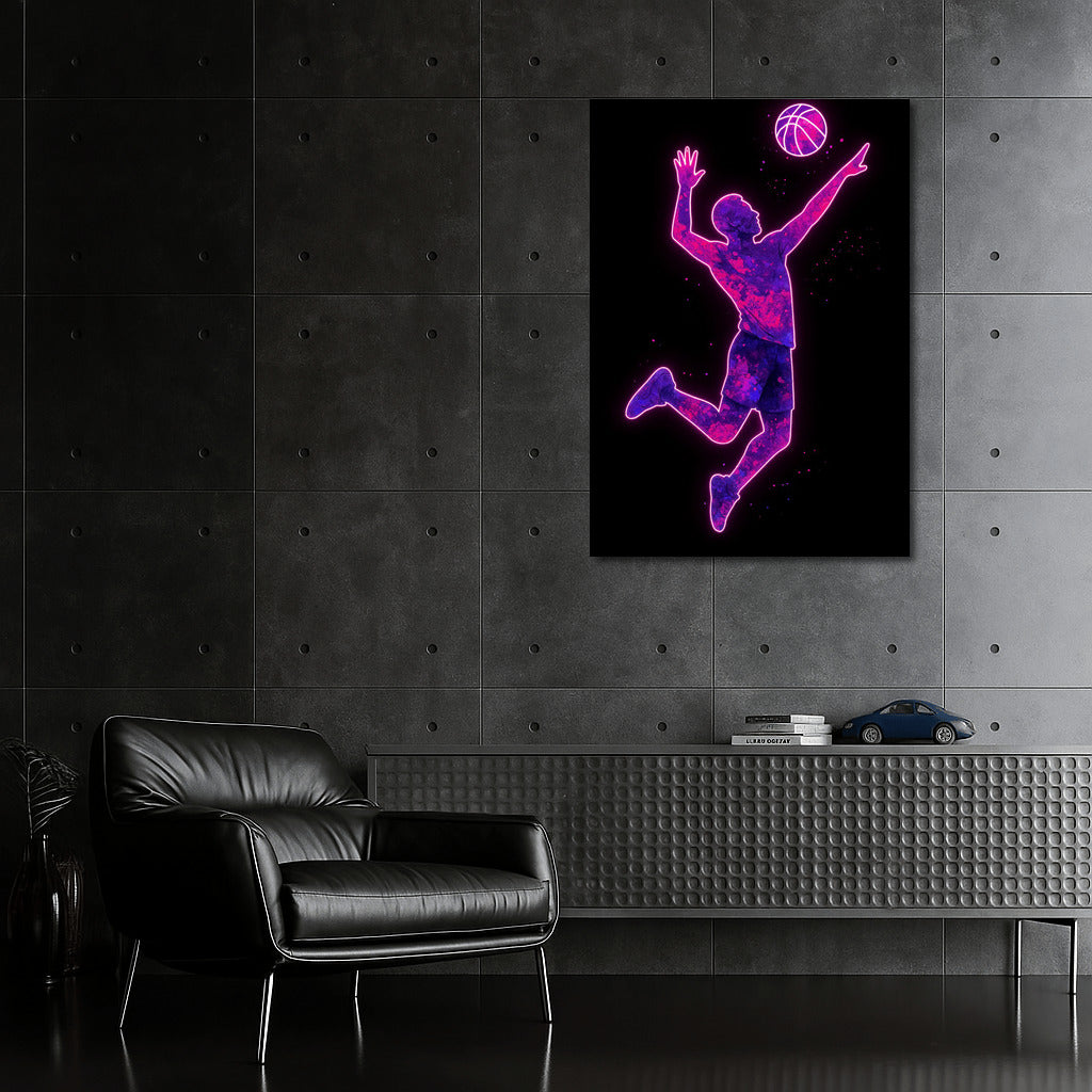 Neon Volleyball: The Energy of Sport