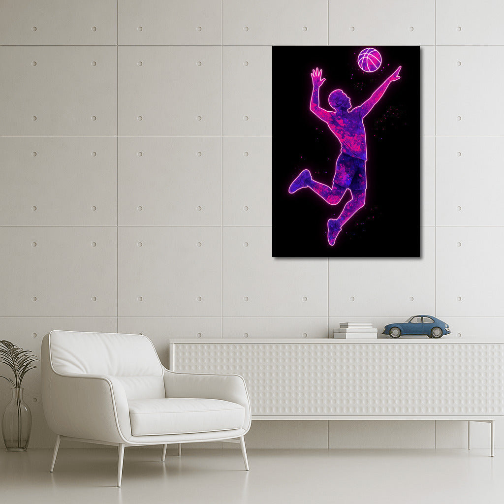 Neon Volleyball: The Energy of Sport