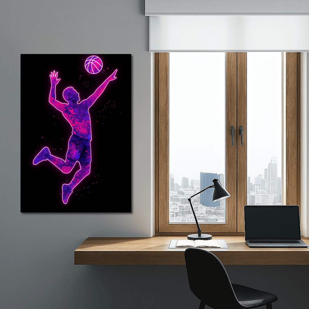 Neon Volleyball: The Energy of Sport