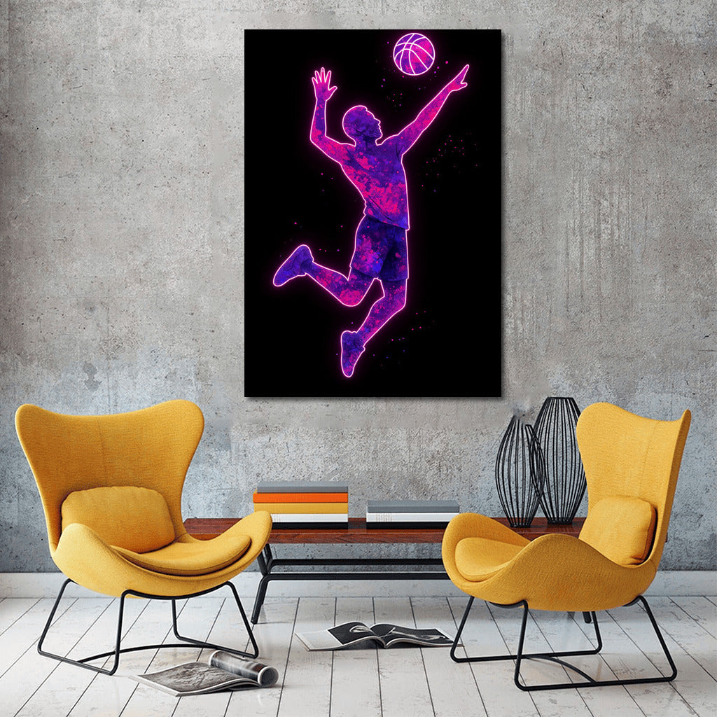 Neon Volleyball: The Energy of Sport